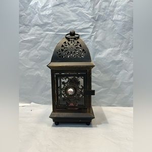 Elegant Ornamentation Lantern Candle Holder Wind Light with Double Doors